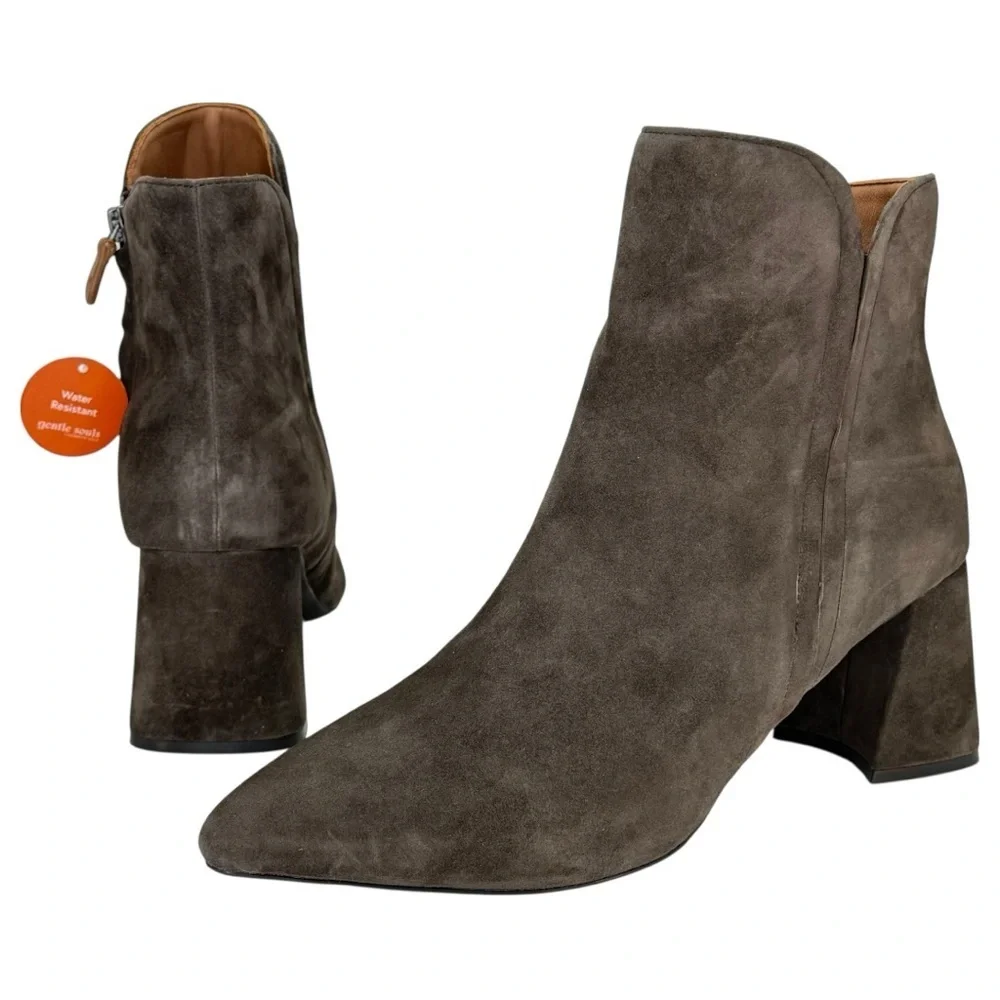 Gentle Souls Danbury Dark Olive Suede Womens Ankle Boots Size 11M - Picture 8 of 11